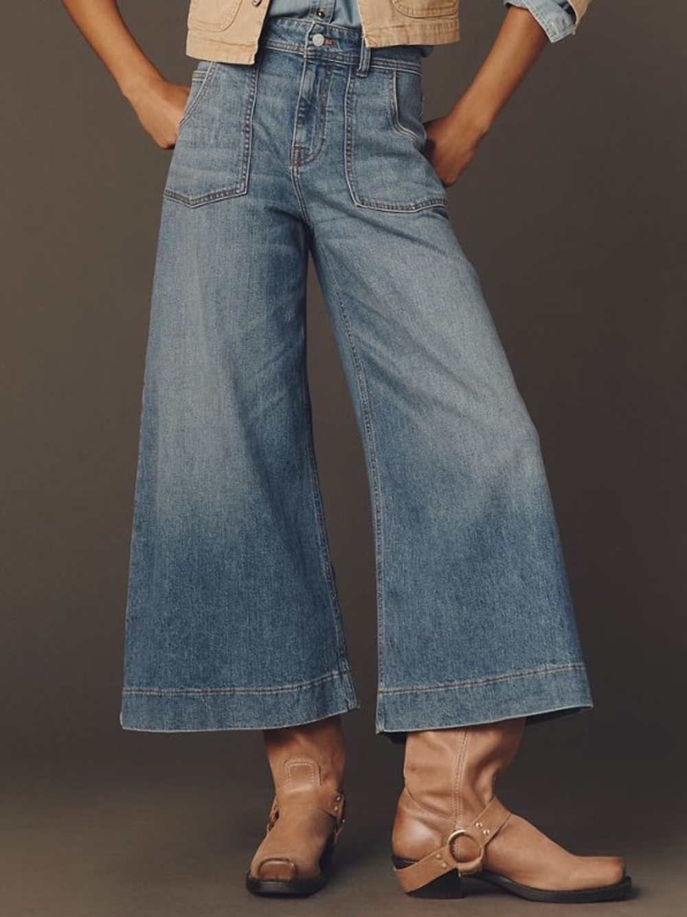Pilcro sienna crop high-rise wild-leg jeans
